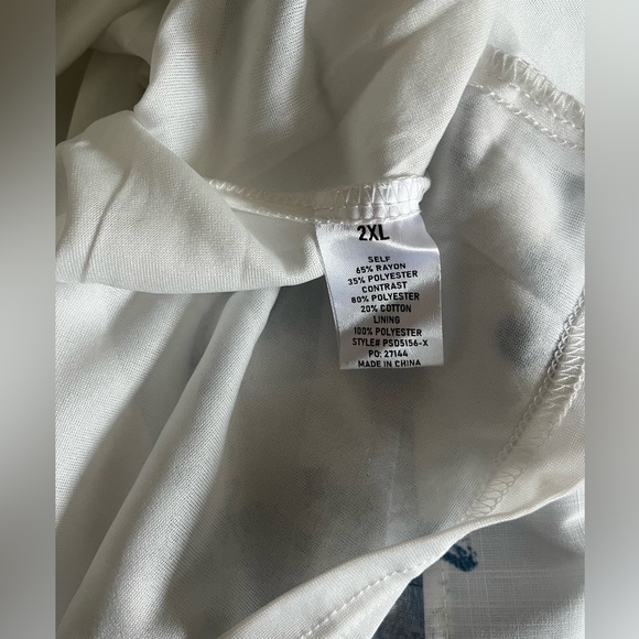 NWT Polagram White with Blue Butterflies and Flowers Mini Dress Size 2X and 3X - Picture 9 of 9